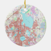Lakeland Florida Map (1975) Keramik Ornament (Hinten)