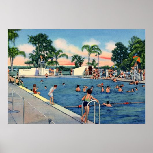 Lakeland Florida Municipal Schwimmbad Poster (Vorne)