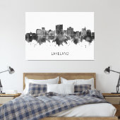 Lakeland Florida Skyline BW Leinwanddruck (Insitu (Schlafzimmer))