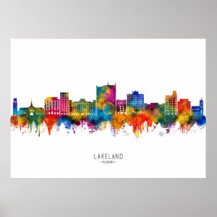 Lakeland Florida Skyline Poster