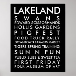 Lakeland-Geschichte 16x20 weißer Text Poster