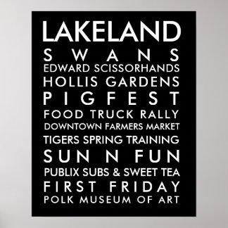 Lakeland-Geschichte 16x20 weißer Text Poster