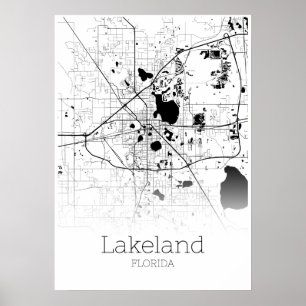 Lakeland-Karte - Florida - Stadt-Karten-Plakat Poster