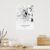Lakeland Map - Florida - City Map Poster (Küche)