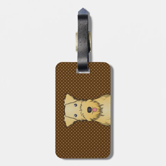 Lakeland-Terrier-Cartoon-Tatzen Gepäckanhänger (Rückseite vertikal)