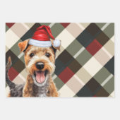 Lakeland Terrier Christmas Dog Red and Green Karie Geschenkpapier Set (Vorderseite 3)