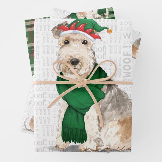 Lakeland Terrier Christmas Dog und Holiday Kariert Geschenkpapier Set (Beispiel)