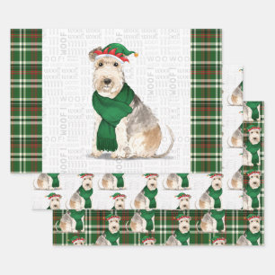 Lakeland Terrier Christmas Dog und Holiday Kariert Geschenkpapier Set