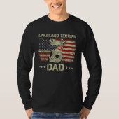 Lakeland Terrier Dad Dog  American Flag 4th Of Jul T-Shirt (Vorderseite)