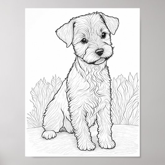 Lakeland Terrier Dog Aduloring Poster (Vorne)