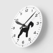 Lakeland Terrier Dog Breed Silhouette Runde Wanduhr (Winkel)