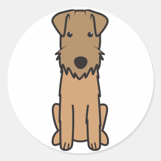 Lakeland Terrier Dog Cartoon Runder Aufkleber (Vorderseite)
