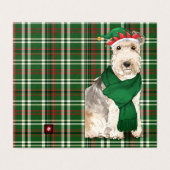 Lakeland Terrier Dog Green Kariert Holiday Cards (Außenseite Aufgefaltet)