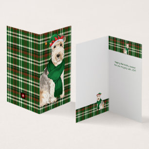 Lakeland Terrier Dog Green Kariert Holiday Cards