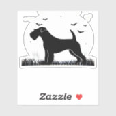 Lakeland Terrier Dog � Halloween Moon Silhouette C Aufkleber (Blatt)