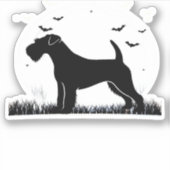 Lakeland Terrier Dog � Halloween Moon Silhouette C Aufkleber (Vorderseite)