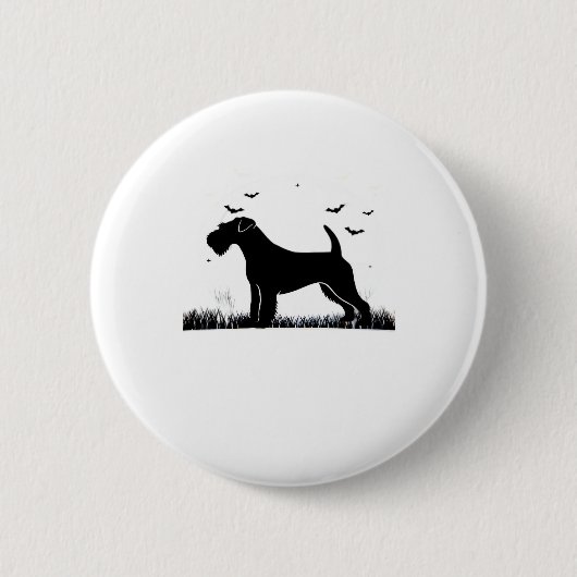 Lakeland Terrier Dog � Halloween Moon Silhouette C Button (Vorderseite)