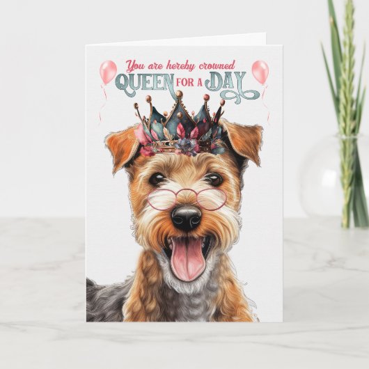 Lakeland Terrier Dog Queen Day Funny Birthday Karte (Vorderseite)