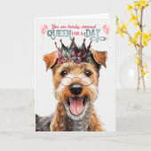 Lakeland Terrier Dog Queen Day Funny Birthday Karte (Gelbe Blume)