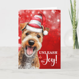 Lakeland Terrier Dog Unleash the Joy Christmas Feiertagskarte