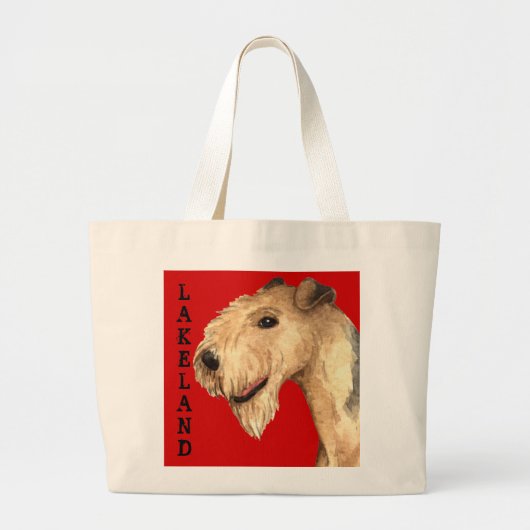 Lakeland Terrier Farbblock Jumbo Stoffbeutel (Vorne)