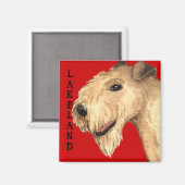 Lakeland Terrier Farbblock Magnet (Vorderseite/Rückseite)