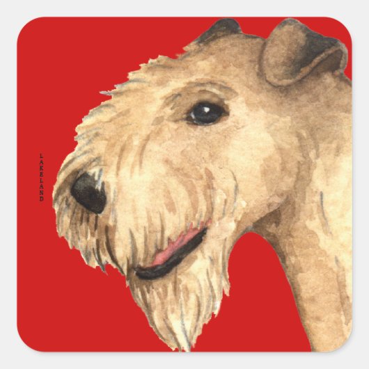 Lakeland Terrier Farbblock Quadratischer Aufkleber (Vorderseite)