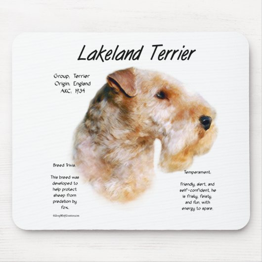 Lakeland Terrier History Design Mousepad (Vorne)