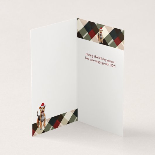 Lakeland Terrier Holiday Karierte Weihnachtskarte (Innenseite)
