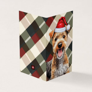 Lakeland Terrier Holiday Karierte Weihnachtskarte