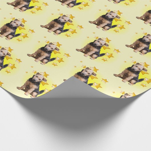Lakeland Terrier Hunting Hund ist ein Star Geschenkpapier (Ecke)