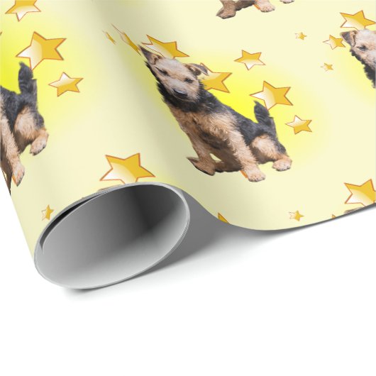 Lakeland Terrier Hunting Hund ist ein Star Geschenkpapier (Rolleneckpunkt)