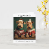 Lakeland Terrier in Christmas Jumpers Card Karte (Gelbe Blume)
