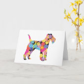 Lakeland Terrier Karte (Gelbe Blume)