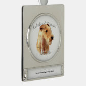 Lakeland Terrier Mama 2 Banner-Ornament Silber (Rechts)