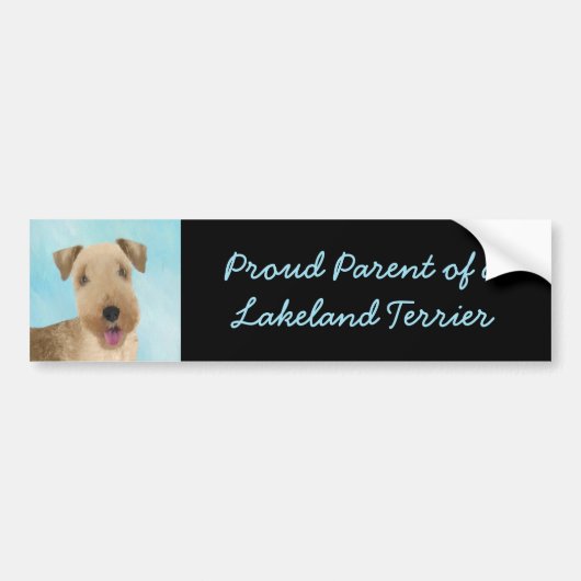Lakeland Terrier Painting - Niedliche Original Dog Autoaufkleber (Vorne)