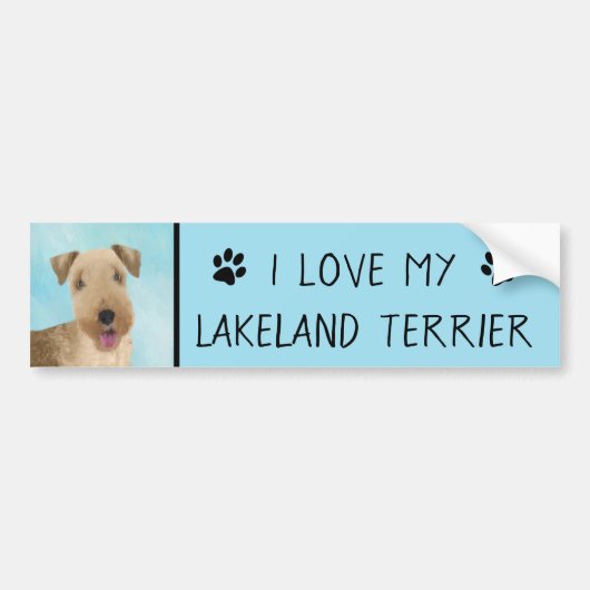 Lakeland Terrier Painting - Niedliche Original Dog Autoaufkleber (Vorne)