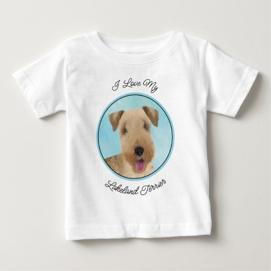 Lakeland Terrier Painting - Niedliche Original Dog Baby T-shirt (Vorderseite)