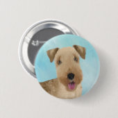 Lakeland Terrier Painting - Niedliche Original Dog Button (Vorne & Hinten)
