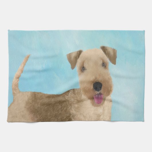 Lakeland Terrier Painting - Niedliche Original Dog Geschirrtuch (Horizontal)