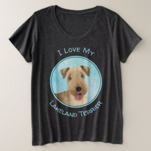 Lakeland Terrier Painting - Niedliche Original Dog Große Größe T-Shirt