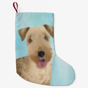 Lakeland Terrier Painting - Niedliche Original Dog Kleiner Weihnachtsstrumpf