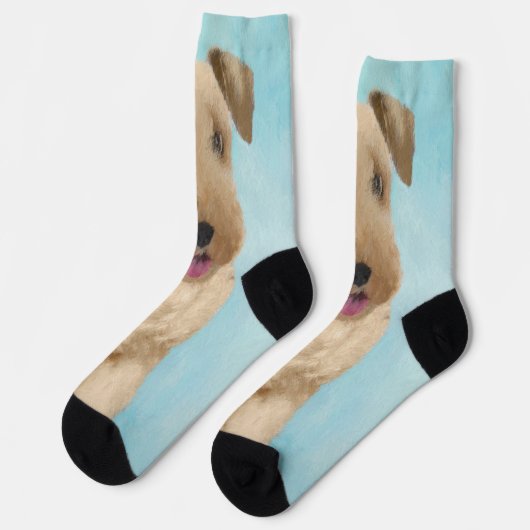 Lakeland Terrier Painting - Niedliche Original Dog Socken (Linkes Detail)