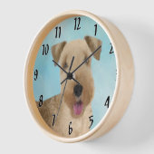 Lakeland Terrier Painting - Niedliche Original Dog Uhr (Winkel)