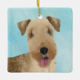 Lakeland Terrier Painting - Niedliche Original Hun Keramikornament