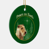 Lakeland Terrier Peace Keramik Ornament (Rechts)