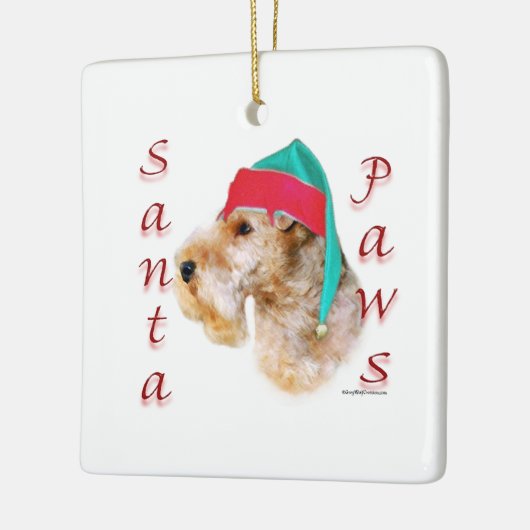 Lakeland Terrier Santa Paws Keramikornament (Links)