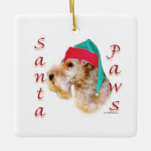 Lakeland Terrier Santa Paws Keramikornament (Vorderseite)