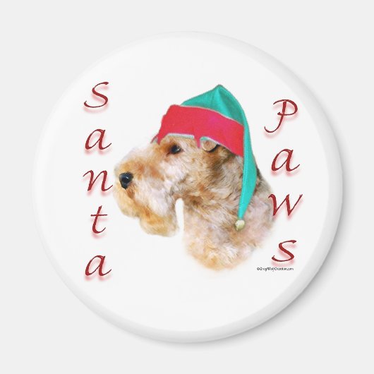 Lakeland Terrier Santa Paws Magnet (Vorne)