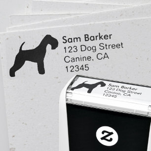 Lakeland-Terrier-Silhouette-Rücksendeadresse Permastempel
